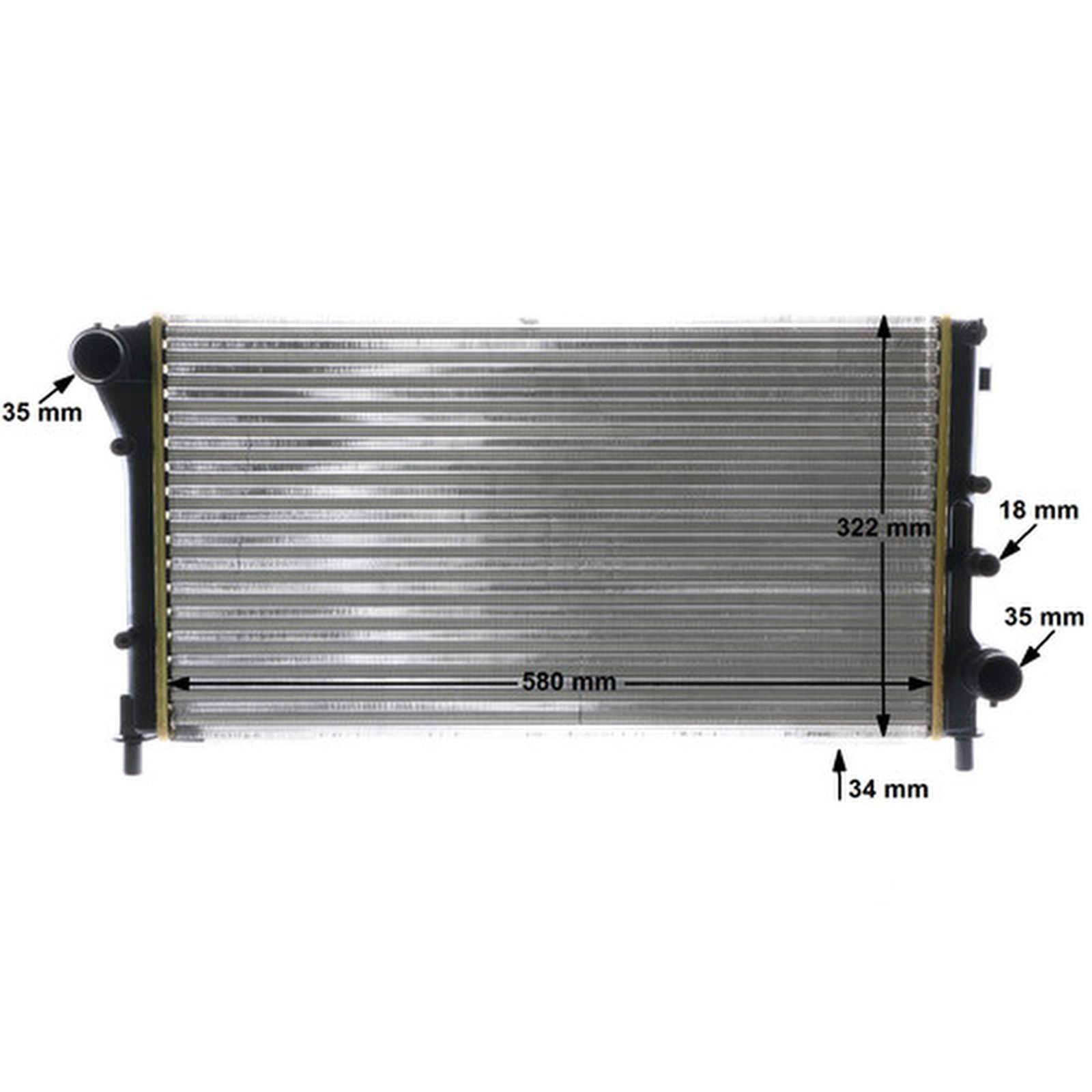 Kühler Motor Rippen mechanisch gefügt 580 mm - 322 mm MAHLE für u.a. FIAT PANDA
