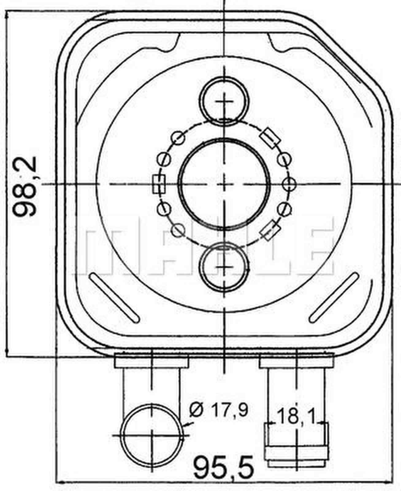 Ölkühler Kühlrippen gelötet 98 mm - 95 mm MAHLE für u.a. AUDI A6