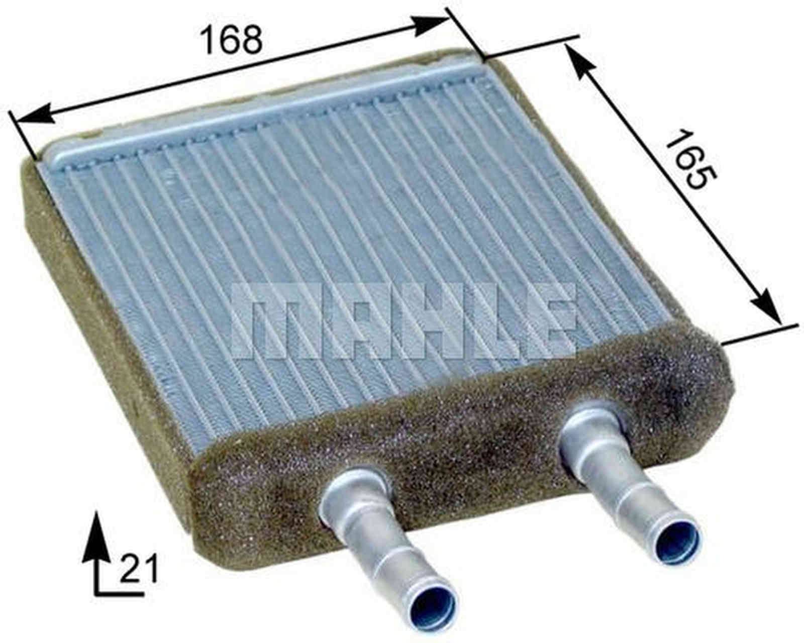 Wärmetauscher Innenraumheizung Alu 168 mm - 165 mm MAHLE für u.a. HYUNDAI ACCENT