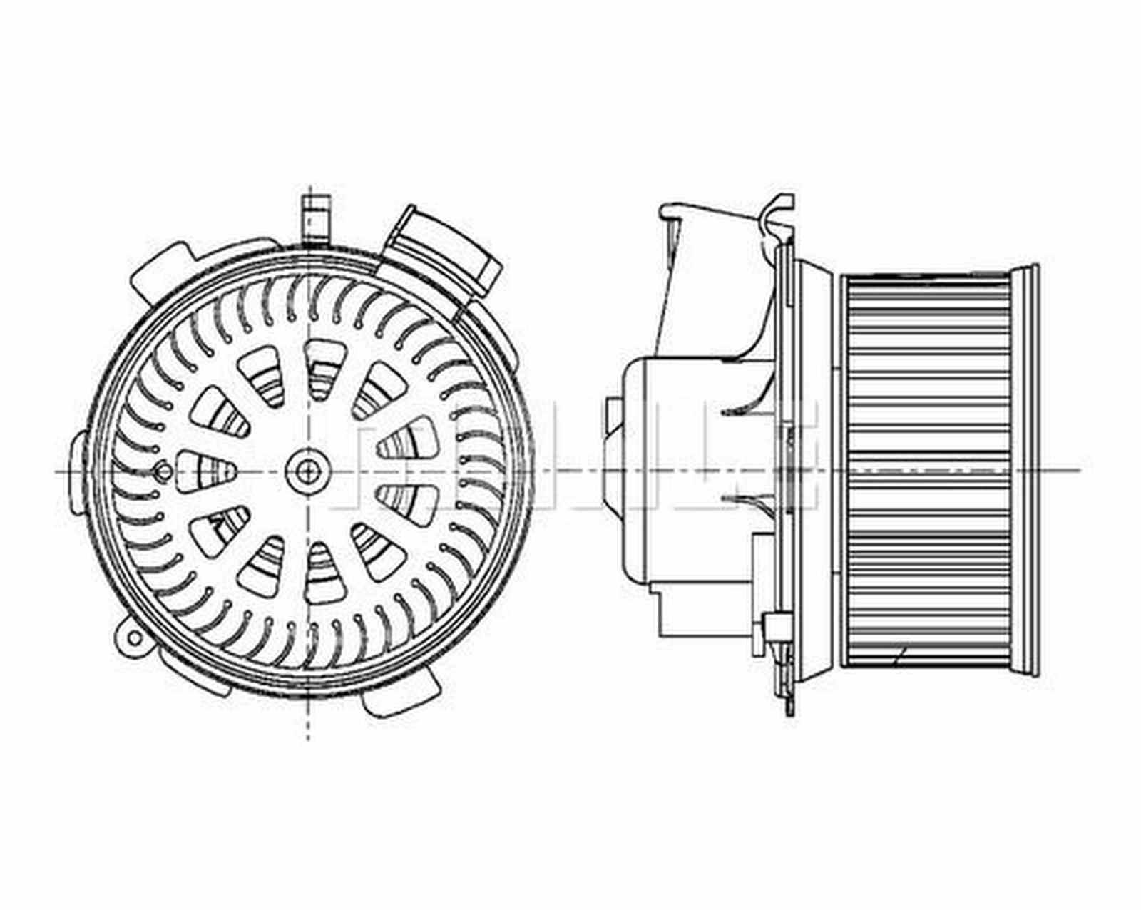 Innenraumgebläse 12 V 317 W Ø 147 mm 2-polig MAHLE für u.a. PEUGEOT 206
