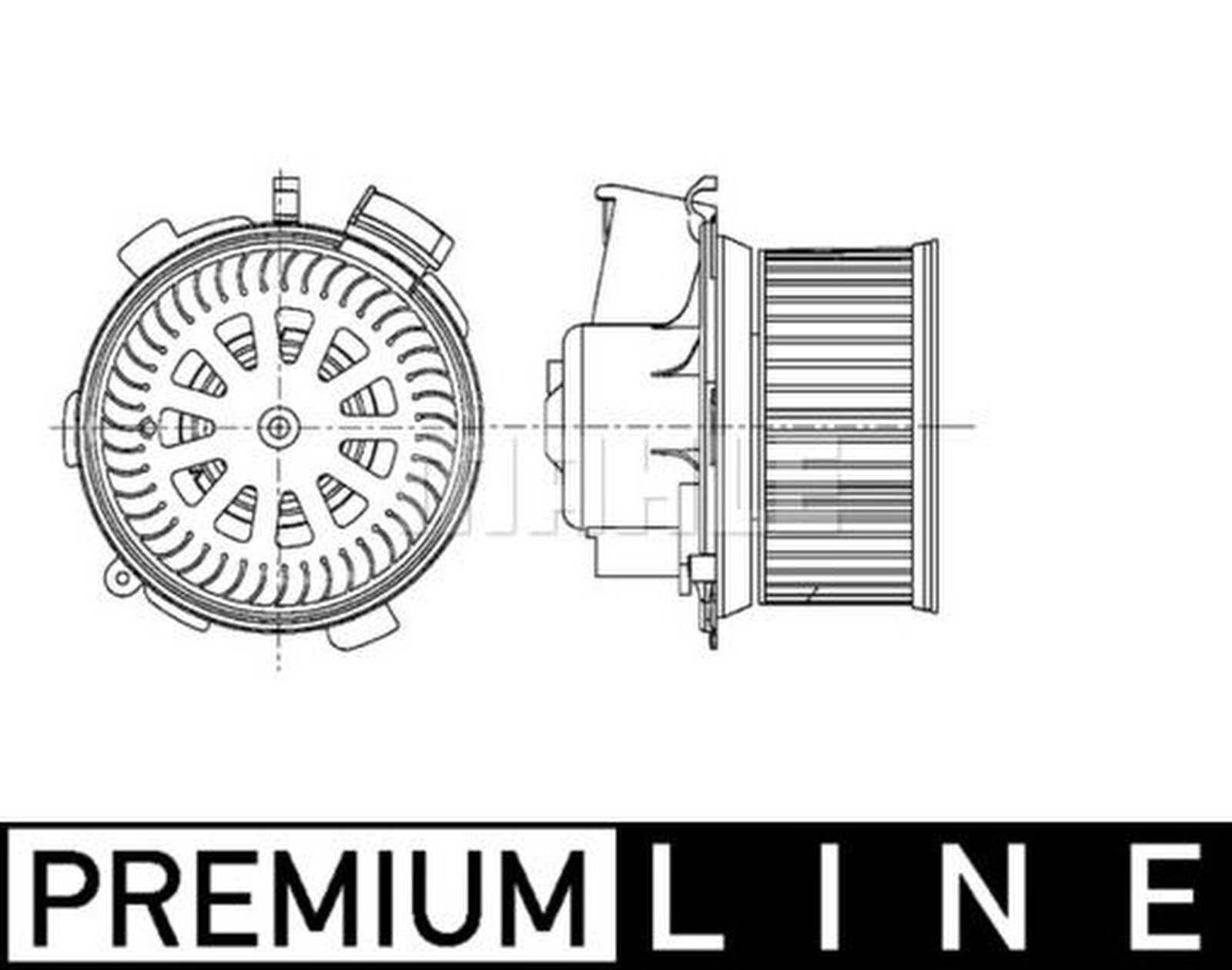 Innenraumgebläse 12 V 317 W Ø 147 mm 2-polig MAHLE für u.a. PEUGEOT 206