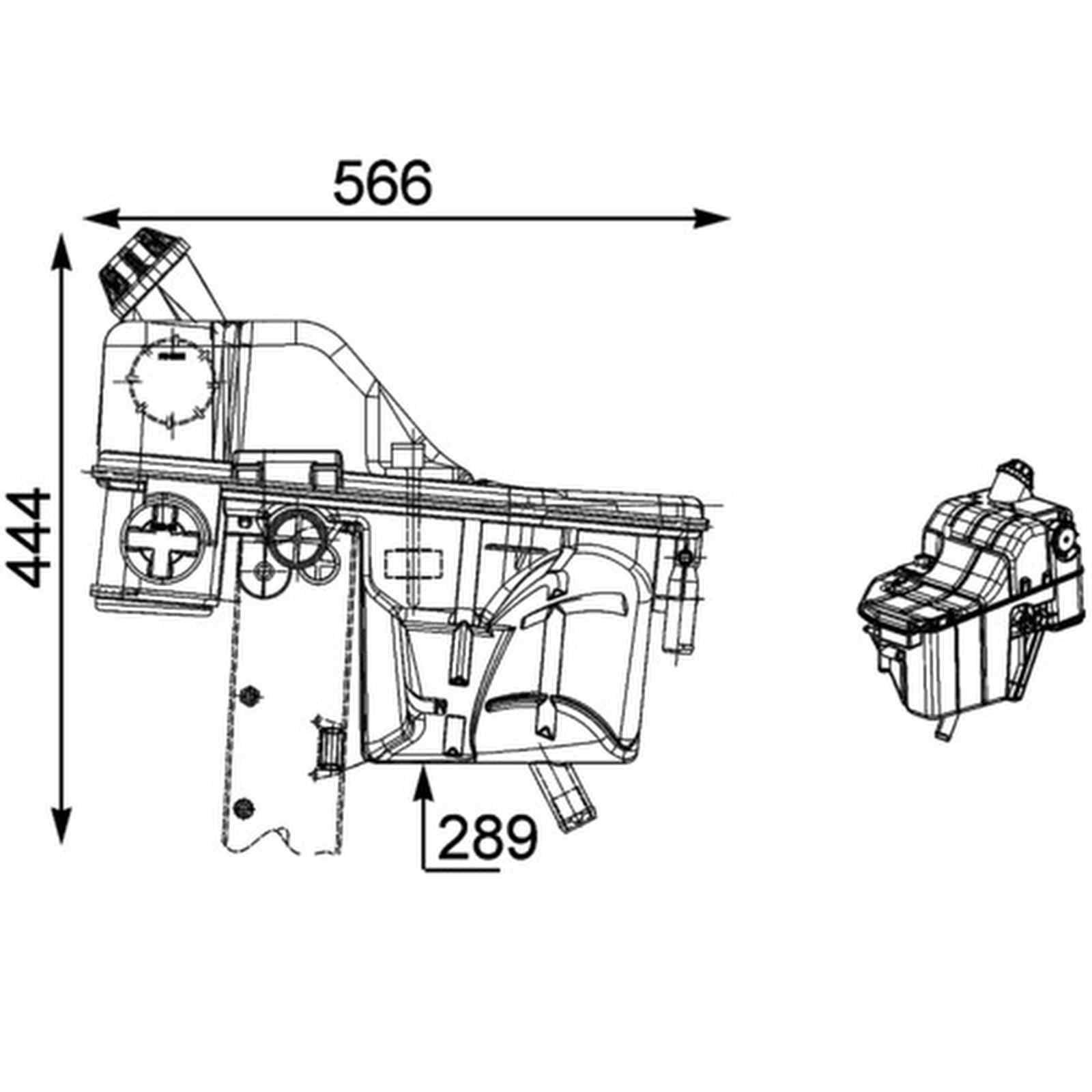 Ausgleichsbehälter Kühlmittel 566mm x289mm x444mm MAHLE für u.a. MB CONECTO