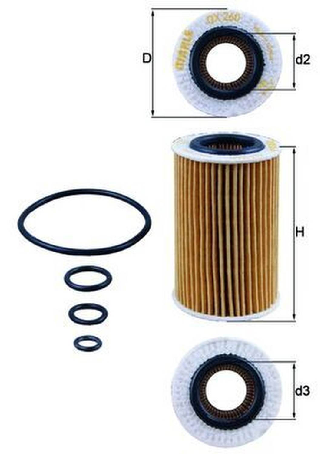 Ölfilter Filtereinsatz 63,5mm MAHLE für MERCEDES SLK (R171)