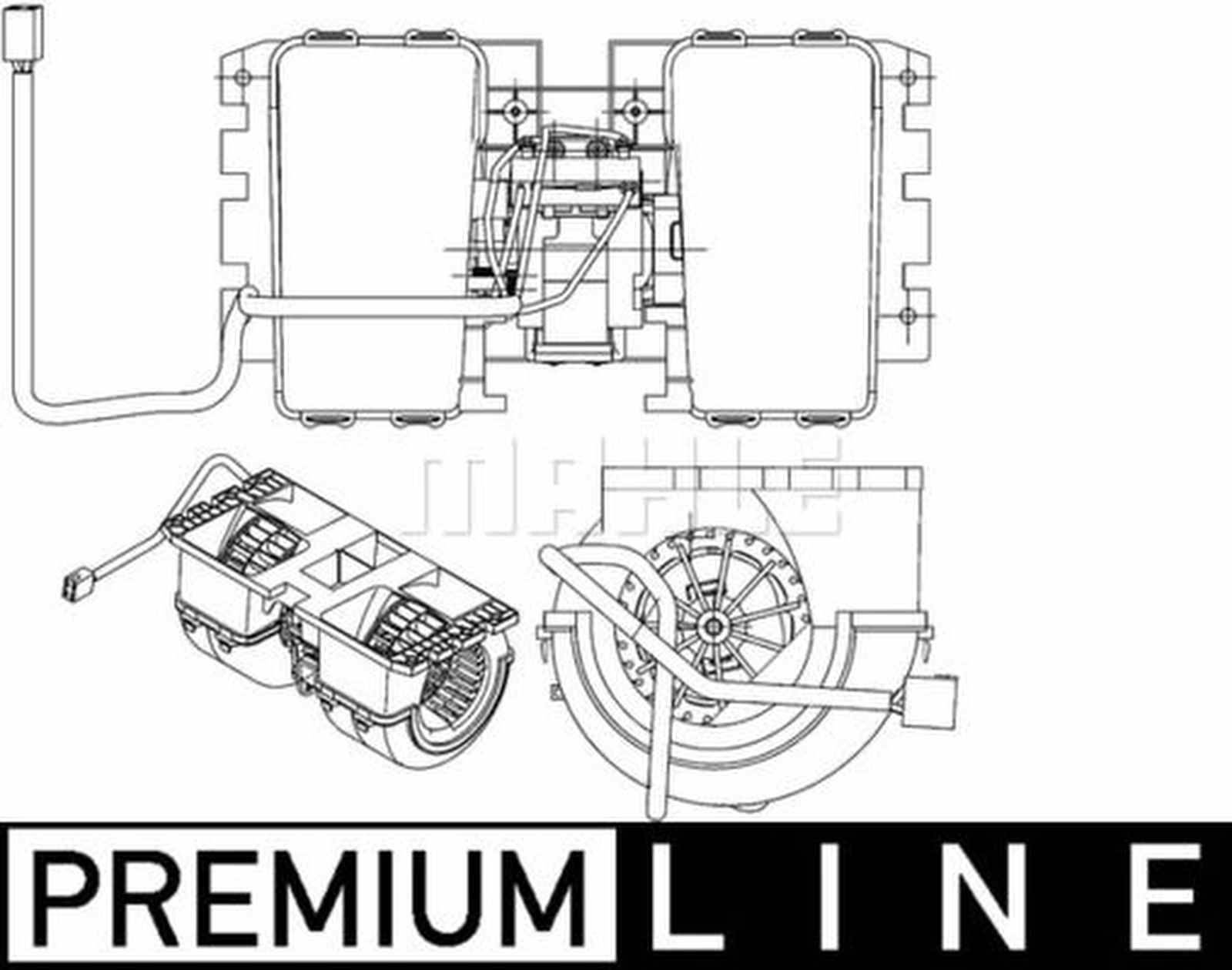 Innenraumgebläse 24 V 300 W Ø 158 mm 2-polig MAHLE für MERCEDES-BENZ ECONIC