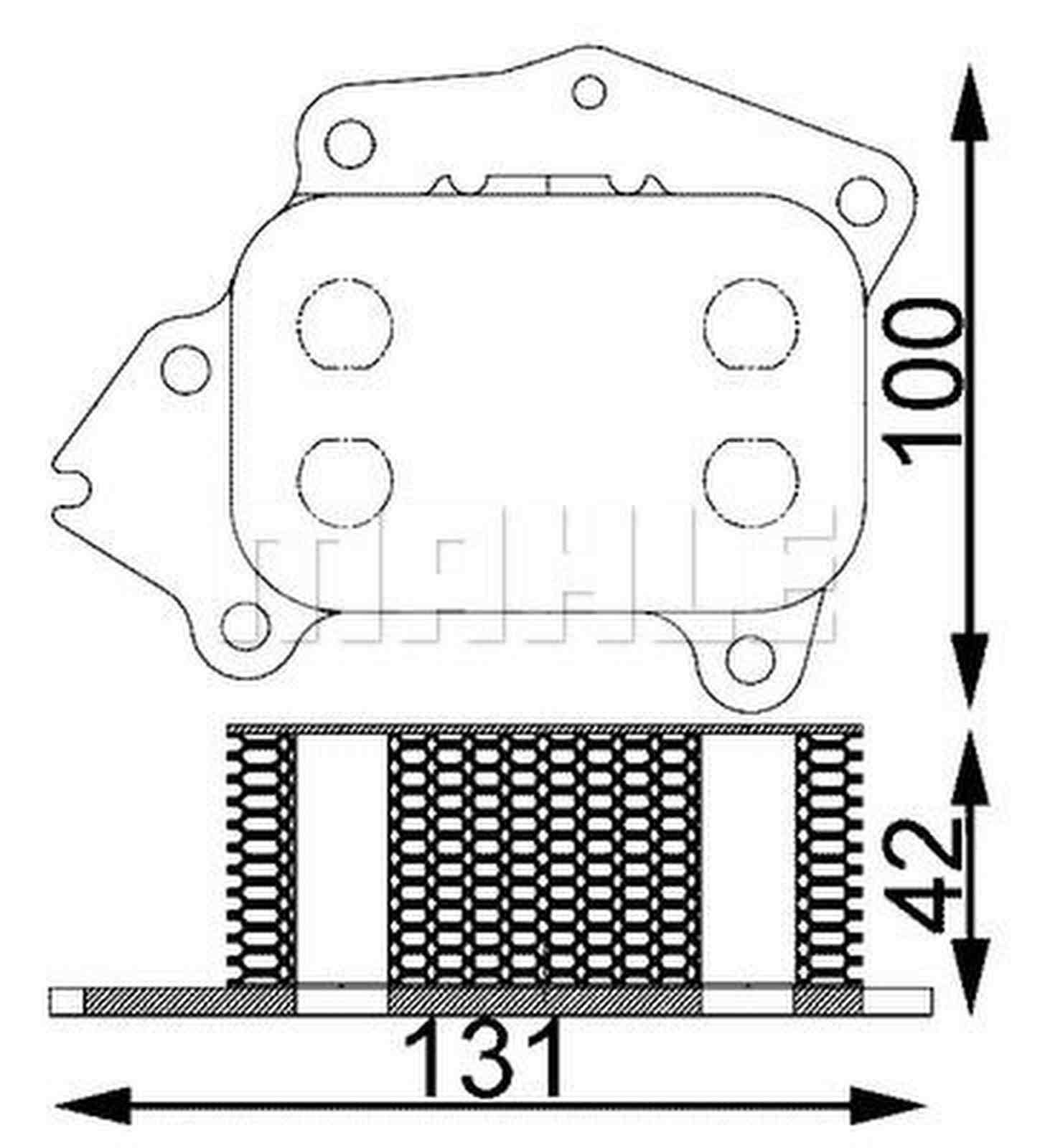 Ölkühler Kühlrippen gelötet MAHLE passend für u.a. CITROËN BERLINGO