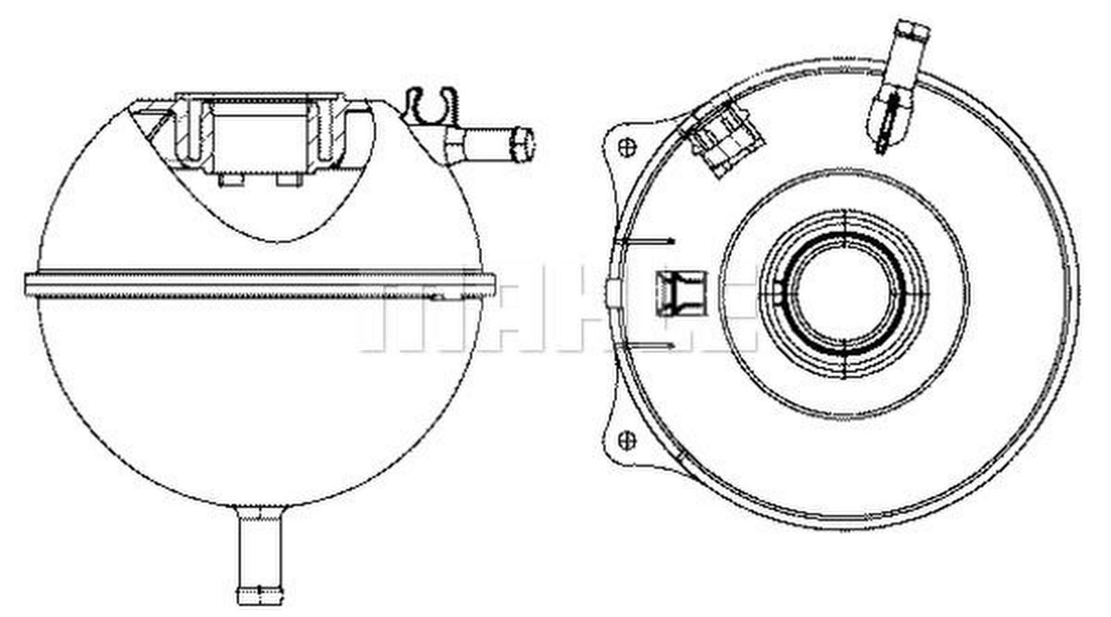 Ausgleichsbehälter Kühlmittel 167mm x151mm x154mm MAHLE für u.a. VW TRANSPORTER