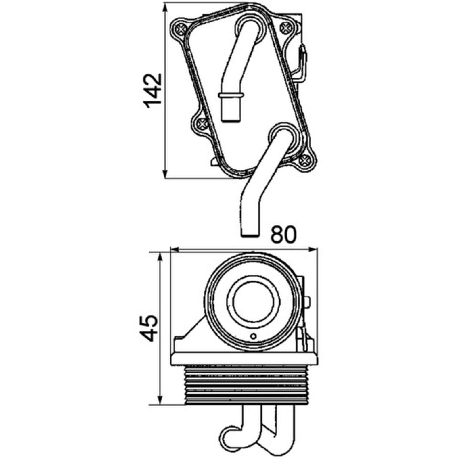 Ölkühler Kühlrippen gelötet 142 mm - 80 mm MAHLE für u.a. MERCEDES-BENZ E-KLASSE