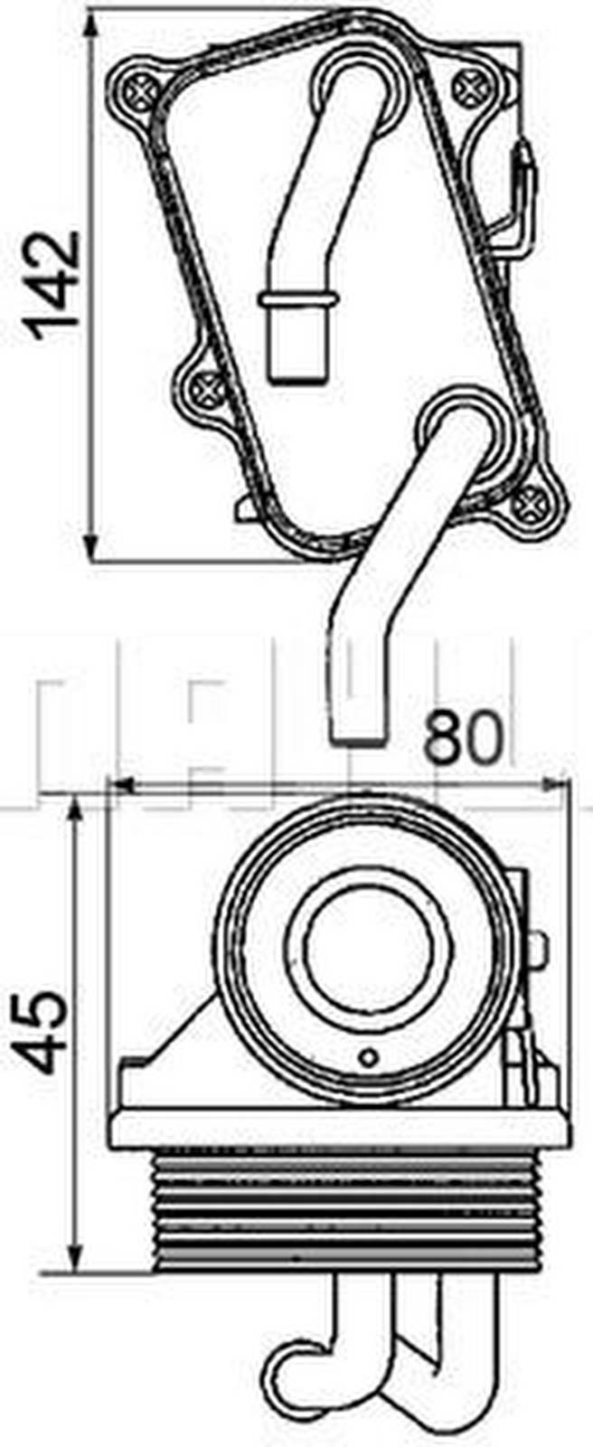 Ölkühler Kühlrippen gelötet 142 mm - 80 mm MAHLE für u.a. MERCEDES-BENZ E-KLASSE