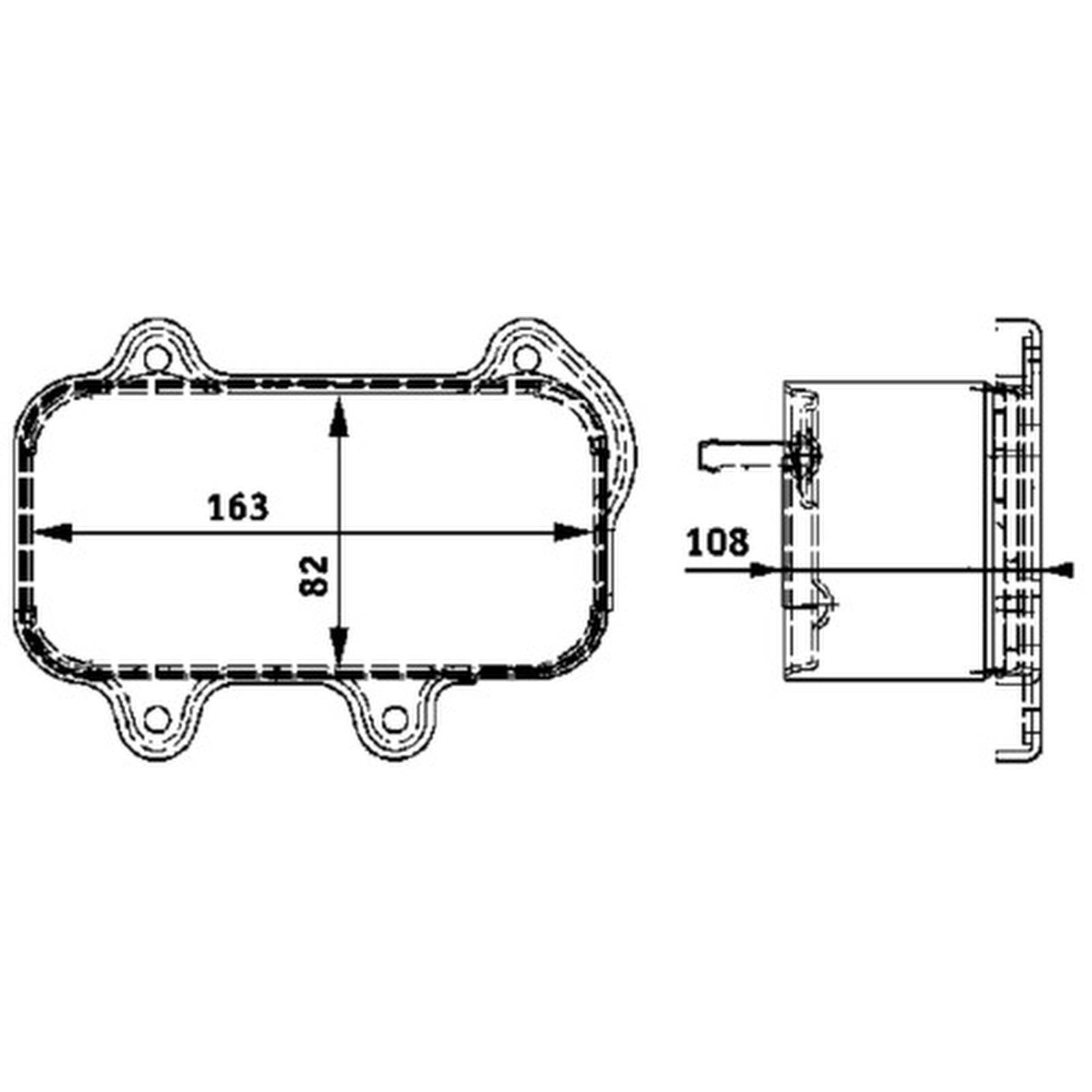 Ölkühler Kühlrippen gelötet 163 mm - 82 mm MAHLE für u.a. PORSCHE 911