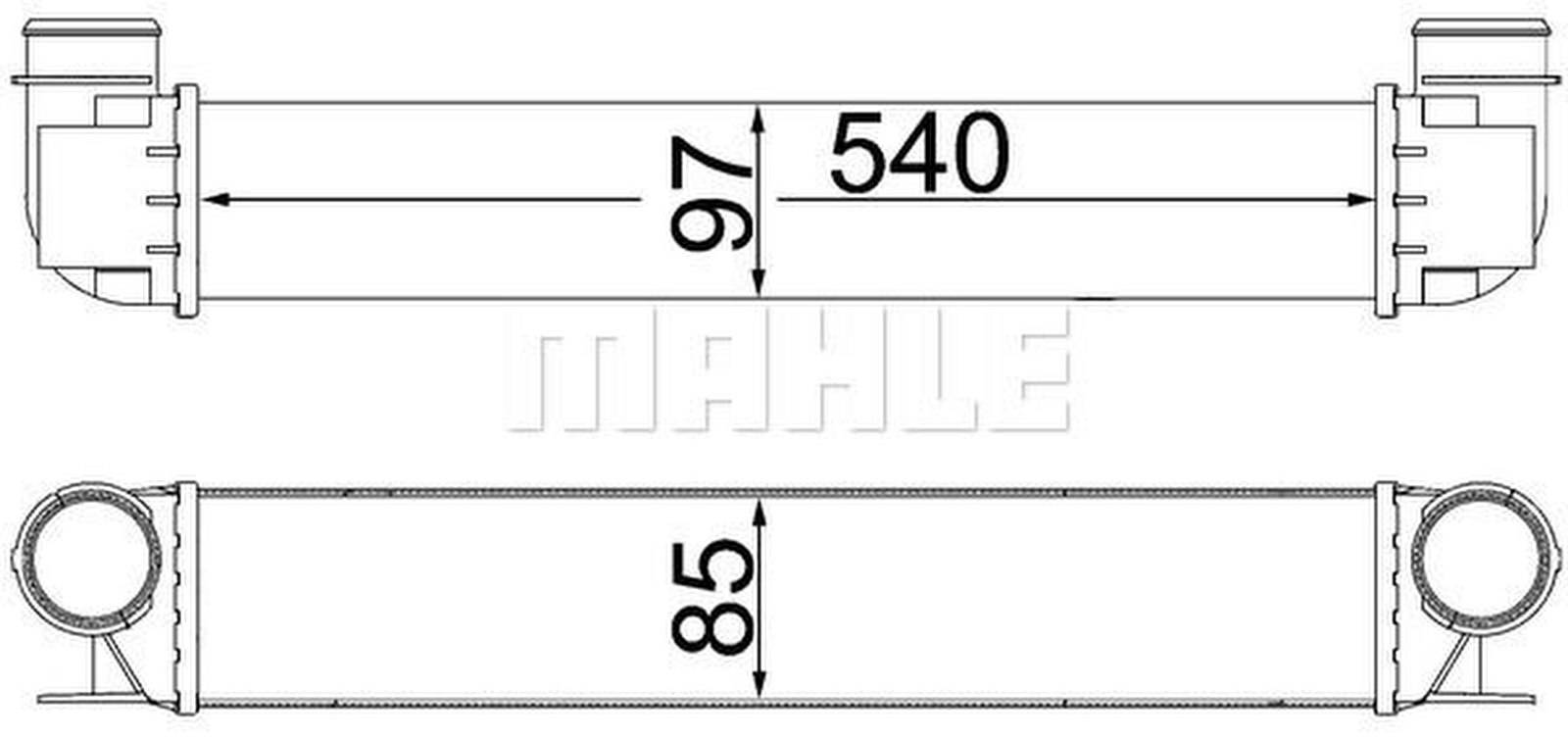 Ladeluftkühler Kühlrippen gelötet Alu 540 mm - 97 mm MAHLE für u.a. BMW 5er