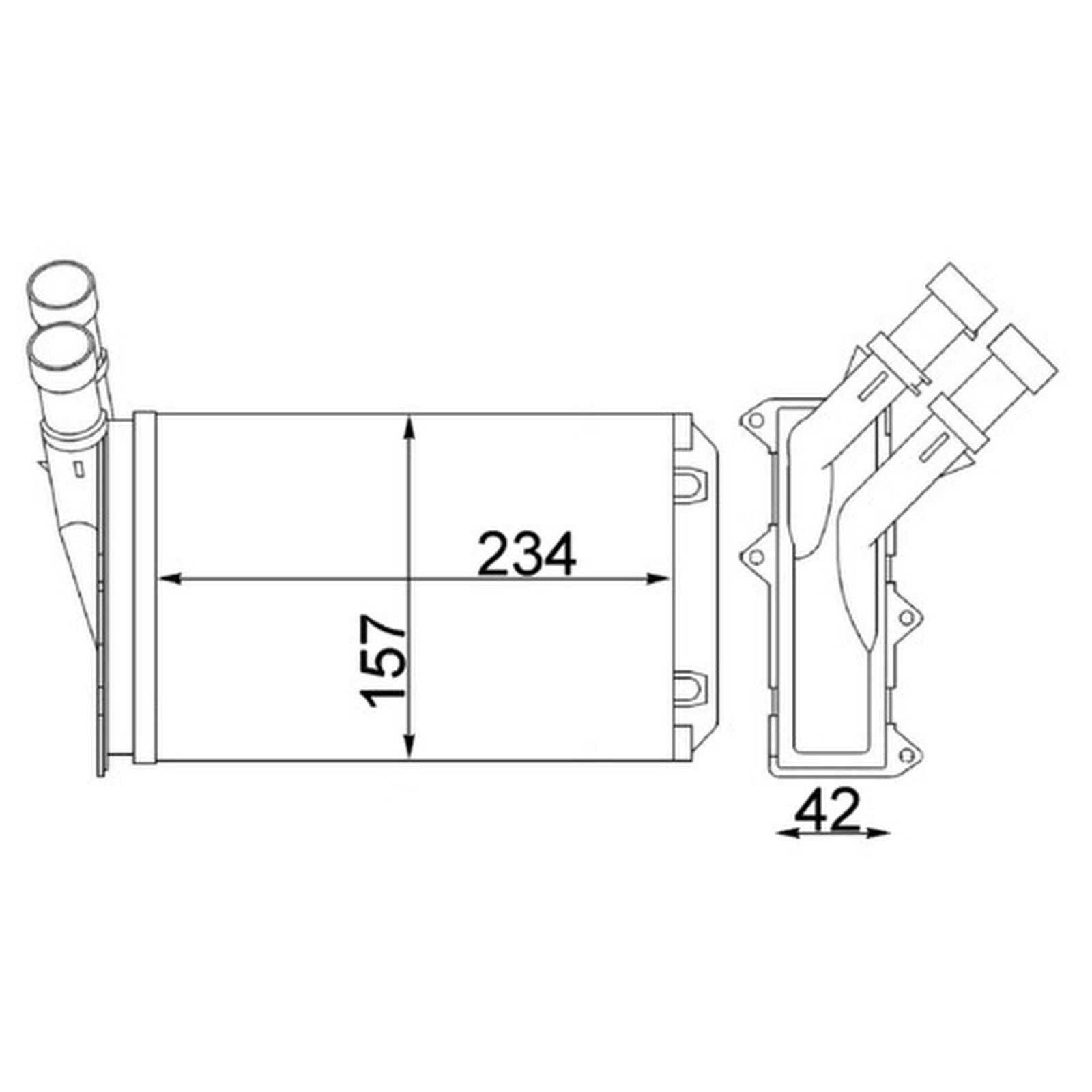 Wärmetauscher Innenraumheizung Alu 234 mm - 157 mm MAHLE für u.a. CITROËN ZX