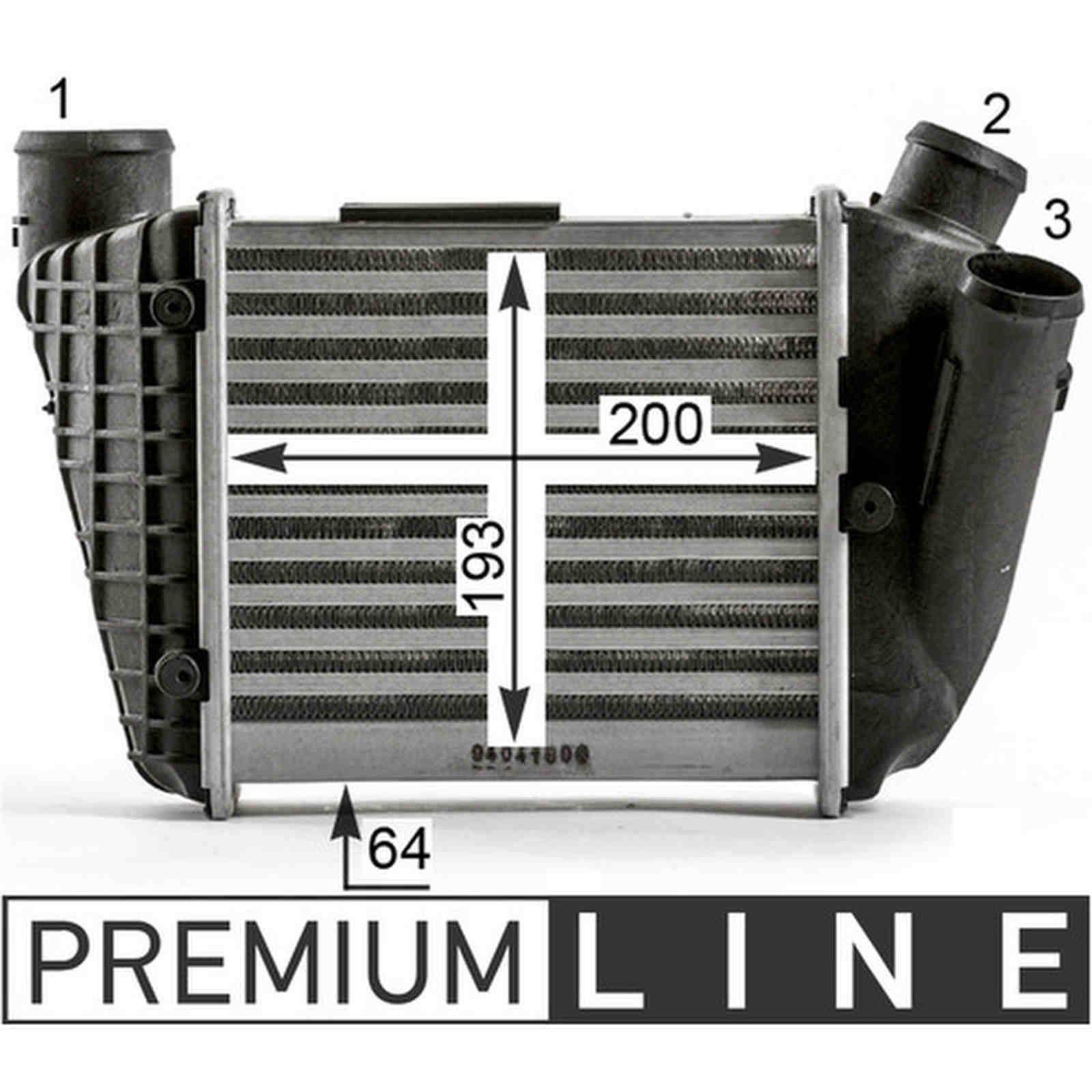 Ladeluftkühler Kühlrippen gelötet Alu 200 mm - 193 mm MAHLE für u.a. AUDI A4