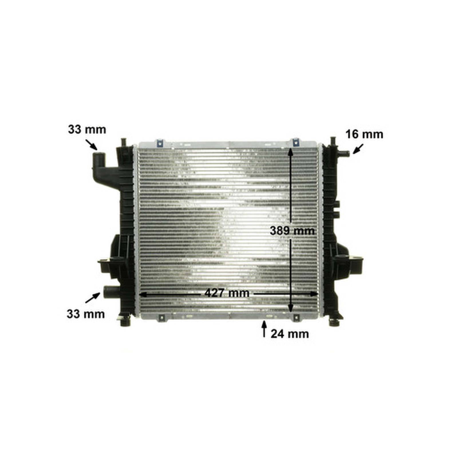 Kühler Motor Kühlrippen gelötet 430 mm - 396 mm MAHLE für u.a. RENAULT TWINGO