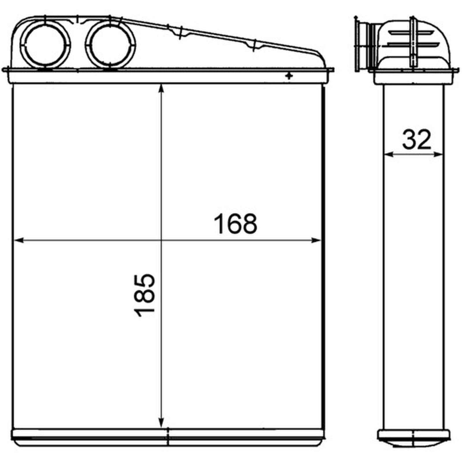 Wärmetauscher Auto-Heizung Alu 185 mm - 168 mm MAHLE für u.a. MINI COUNTRYMAN