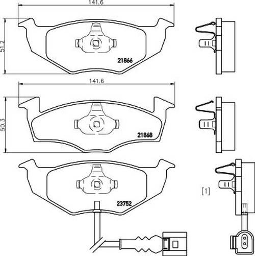 HELLA 8DB 355 009-801 Bremsbelagsatz, SBB