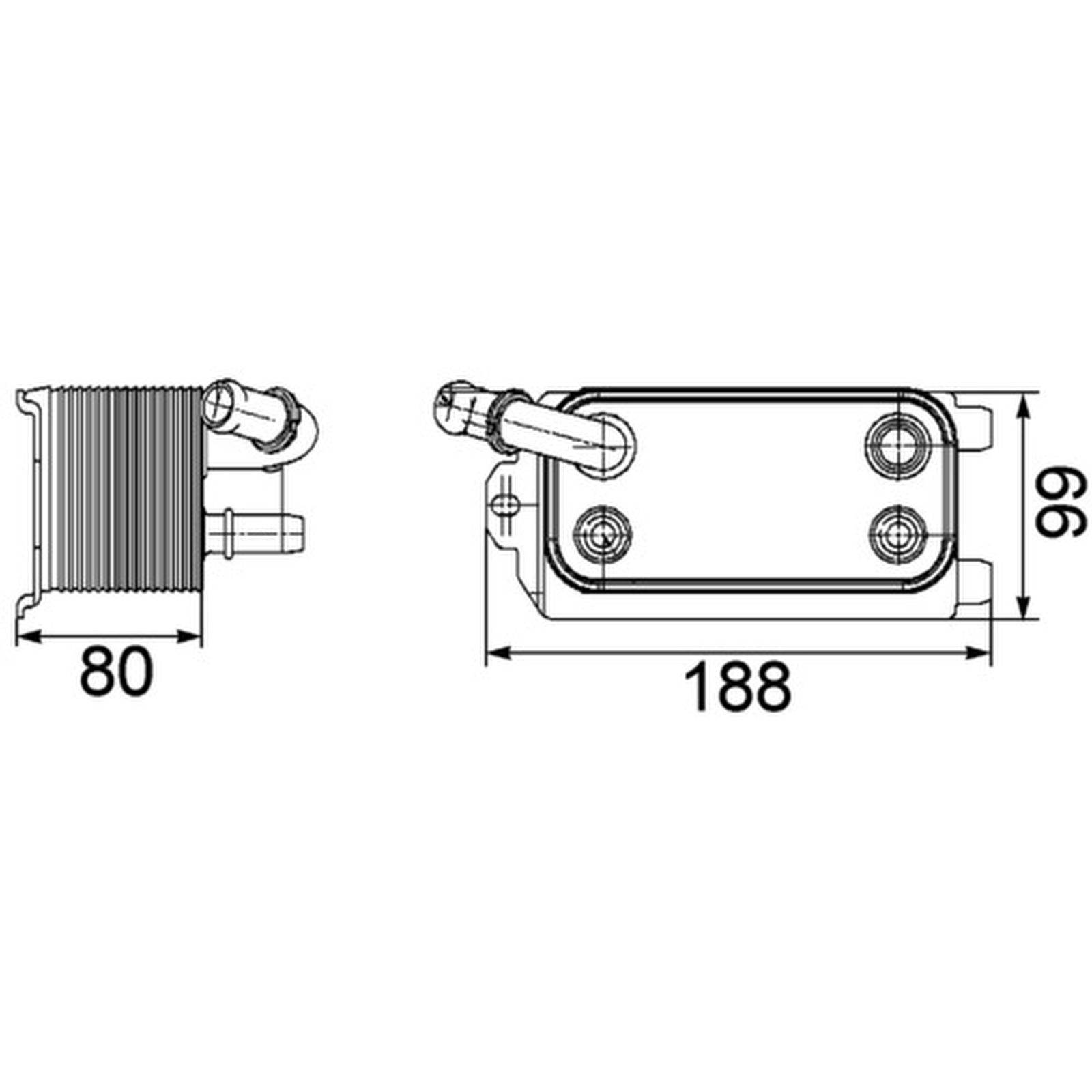 Ölkühler Automatik Rippen gelötet 140 mm - 70 mm MAHLE für u.a. VOLVO V70