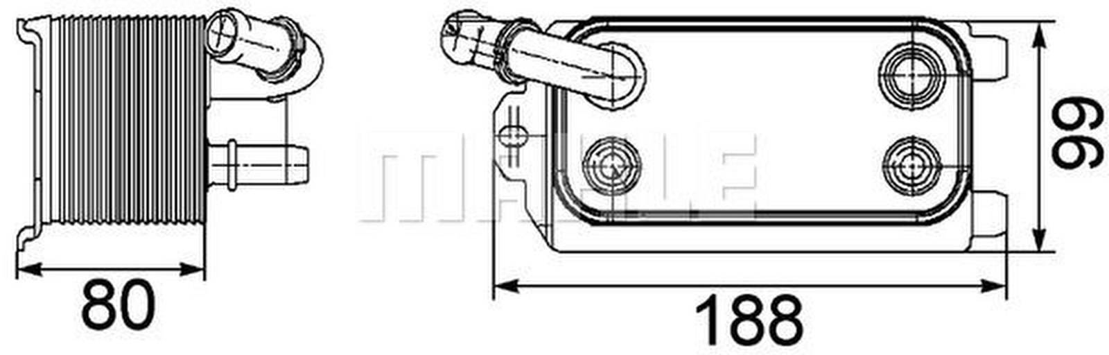 Ölkühler Automatik Rippen gelötet 140 mm - 70 mm MAHLE für u.a. VOLVO V70