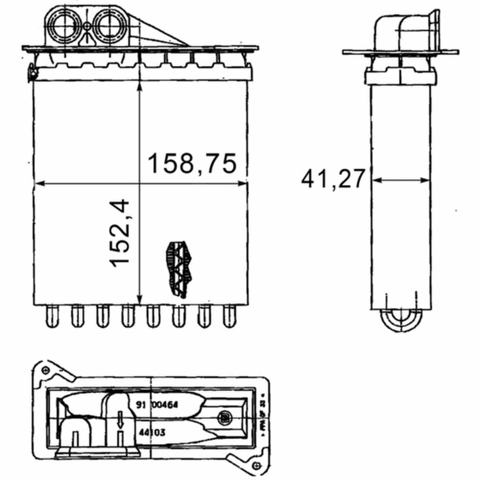 Wärmetauscher Innenraumheizung Alu 231 mm - 84 mm MAHLE für FREIGHTLINER