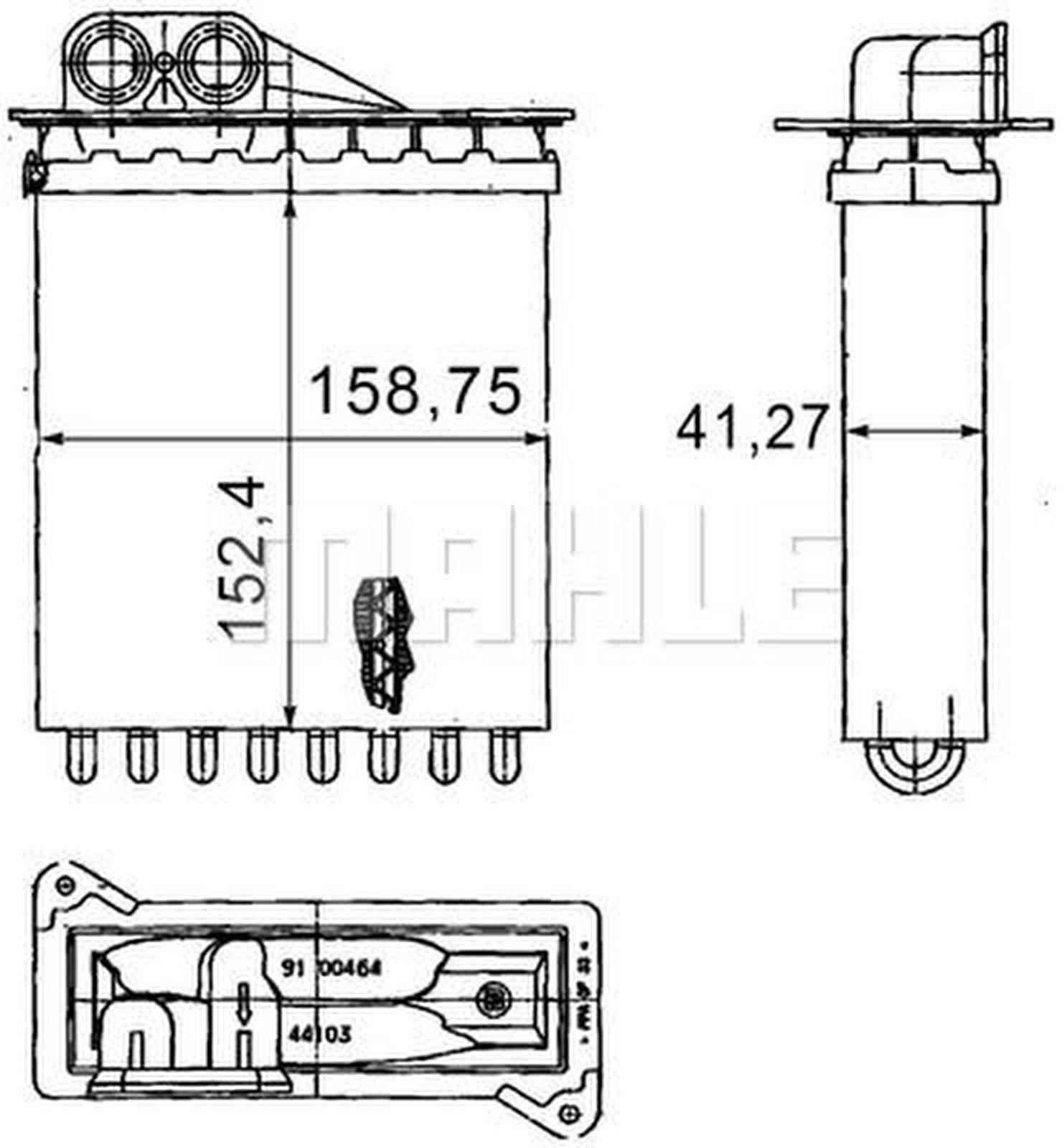 Wärmetauscher Innenraumheizung Alu 231 mm - 84 mm MAHLE für FREIGHTLINER