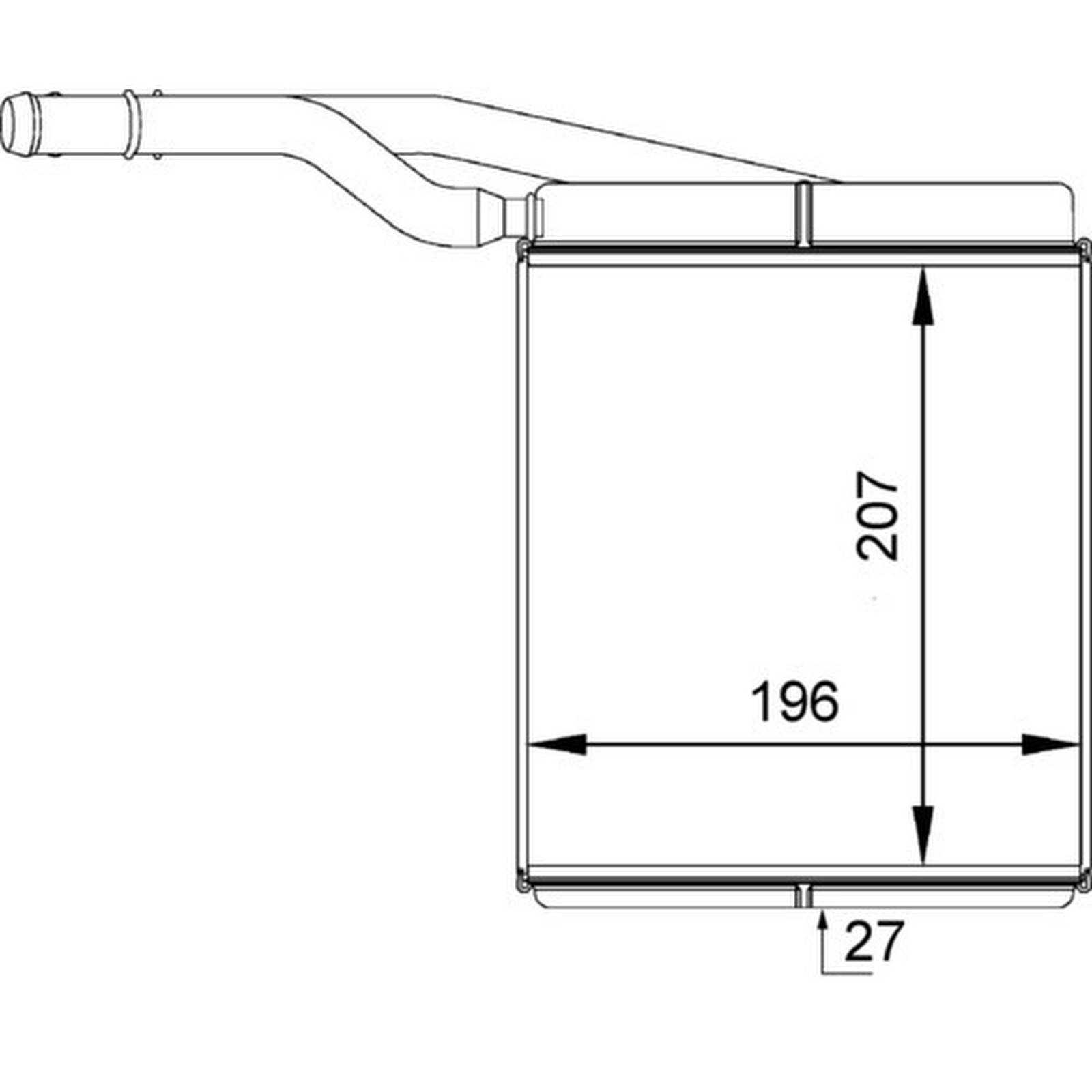 Wärmetauscher Innenraumheizung Alu 207 mm - 196 mm MAHLE für u.a. FORD FOCUS