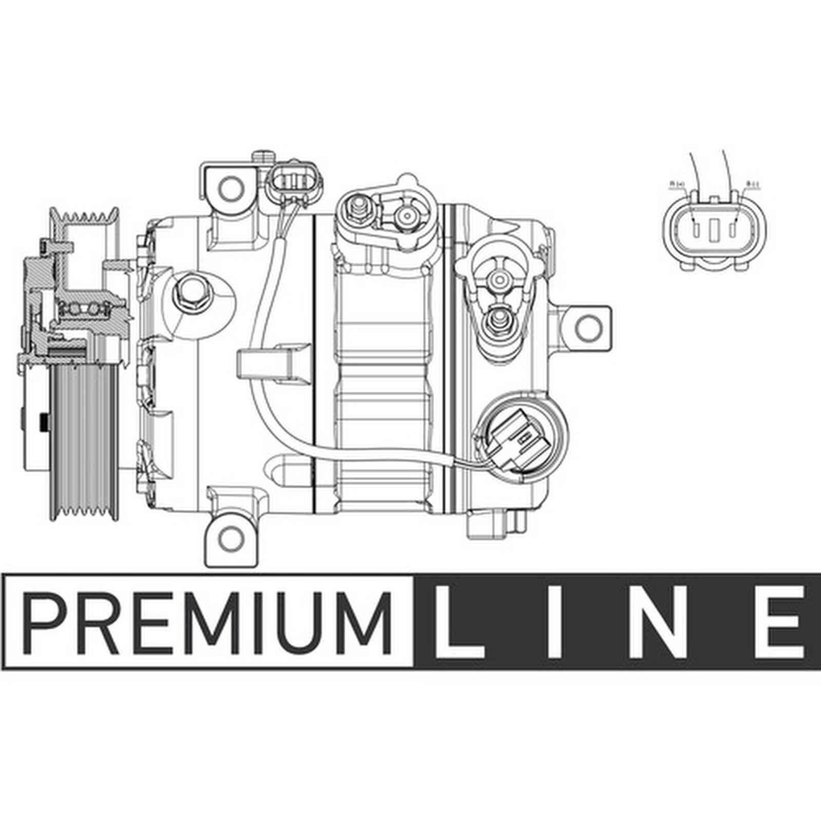 Klimakompressor 12 V Ø 120 mm MAHLE passend für u.a. HYUNDAI TUCSON