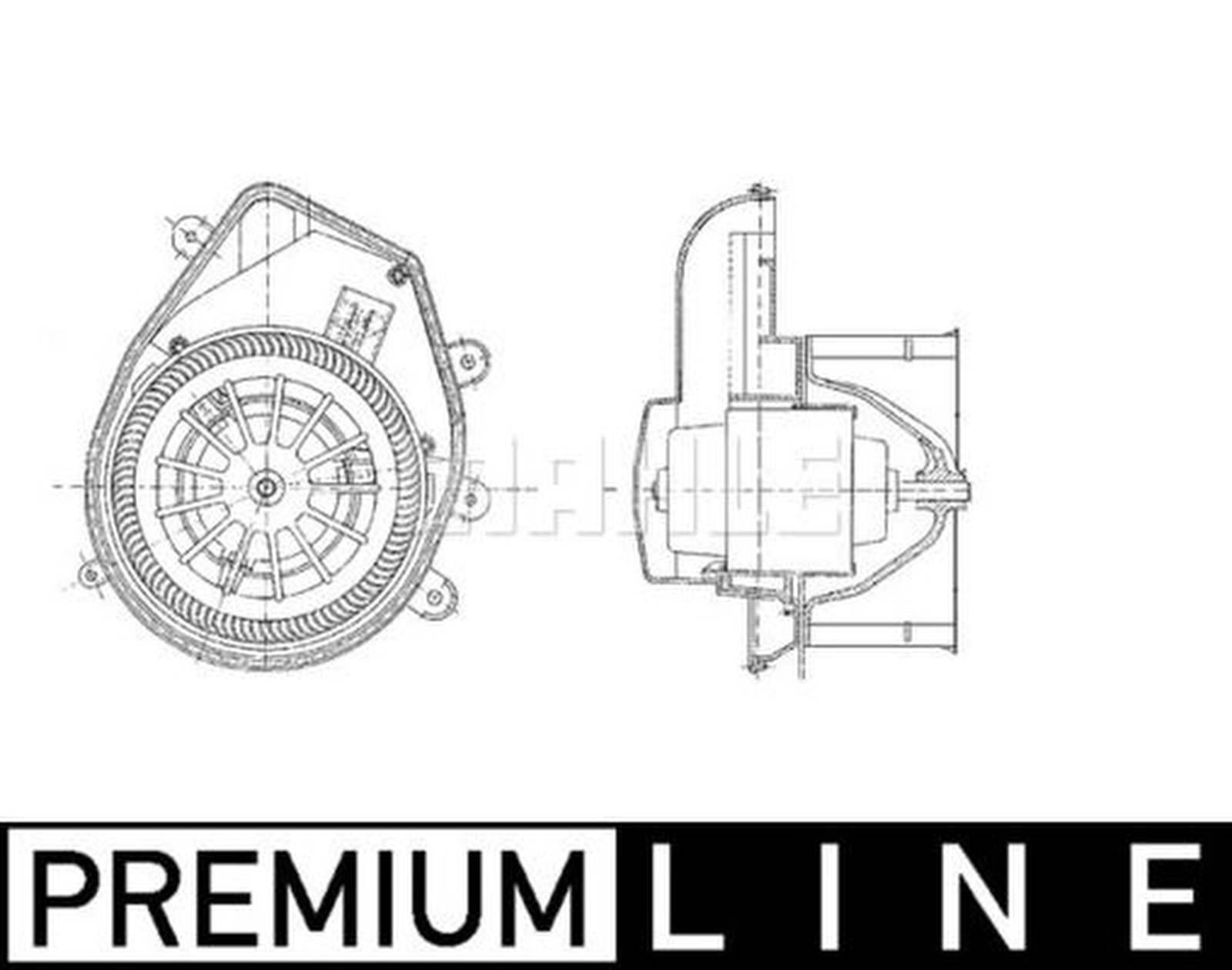 Innenraumgebläse 12 V 150 W Ø 146 mm 2-polig MAHLE für u.a. AUDI A4