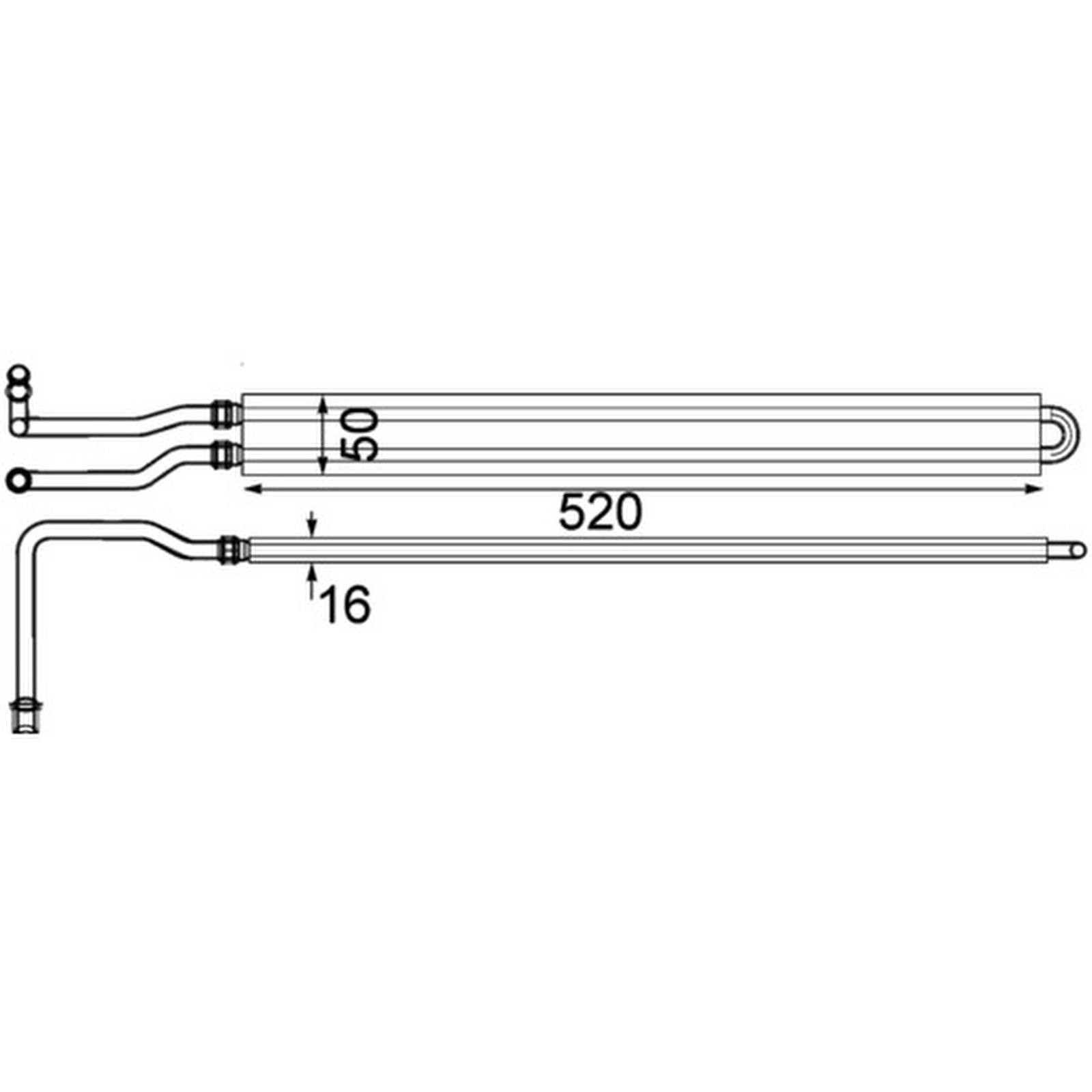 Ölkühler Kühlrippen gelötet 520 mm - 50 mm MAHLE für LAND ROVER RANGE ROVER III