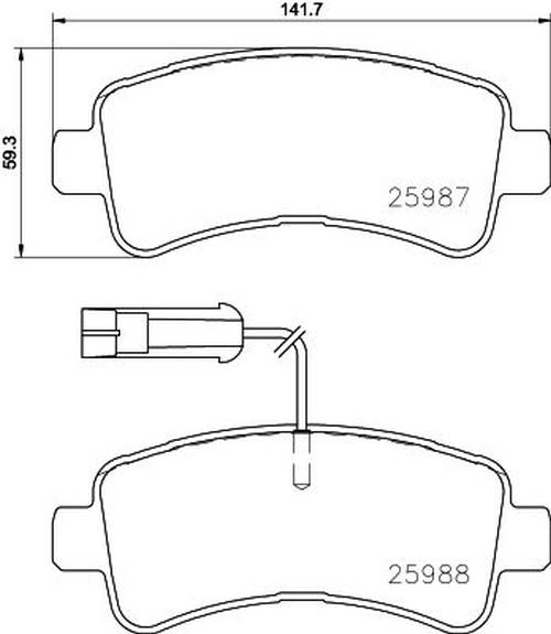 HELLA 8DB 355 024-871 Bremsbelagsatz, SBB