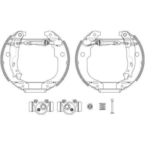 Bremsbackensatz Ø 228 mm 42 mm HELLA passend für u.a. PEUGEOT 208