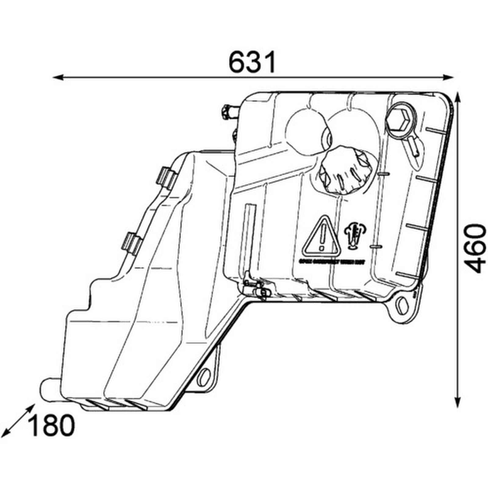Ausgleichsbehälter Kühlmittel 460mm x631mm x180mm MAHLE für u.a. IVECO STRALIS