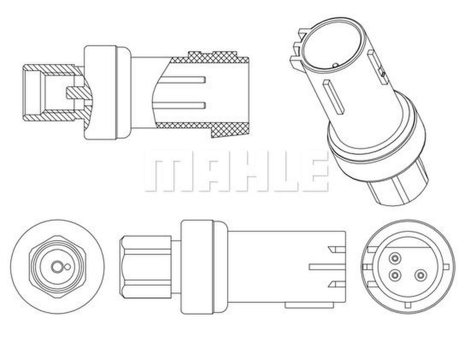 Druckschalter Klimaanlage M10X1.25 3-polig MAHLE für u.a. FORD FOCUS