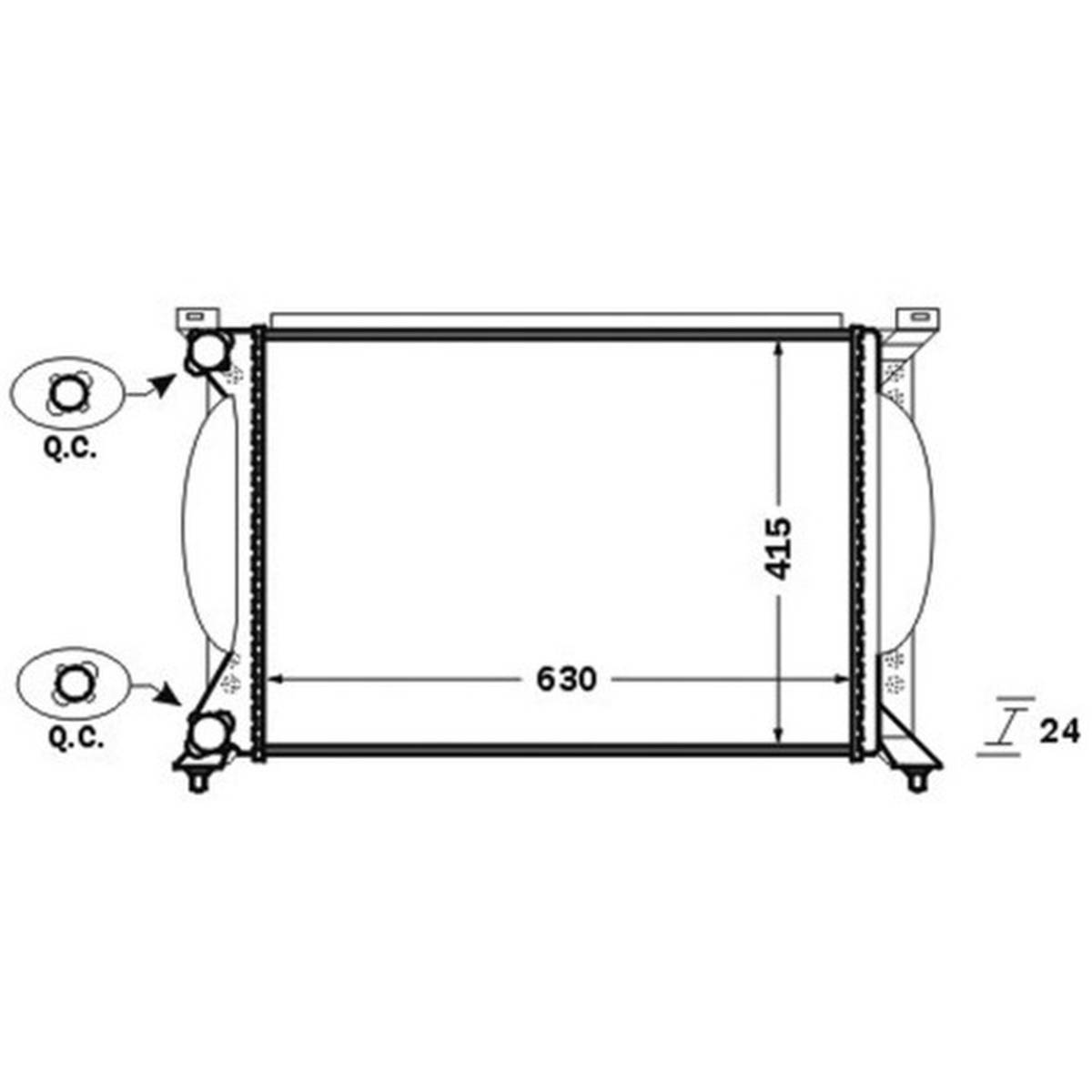 Kühler Motor Rippen mechanisch gefügt 630 mm - 408 mm MAHLE für u.a. AUDI A4