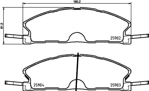 HELLA 8DB 355 025-071 Scheibenbremsbelagsatz