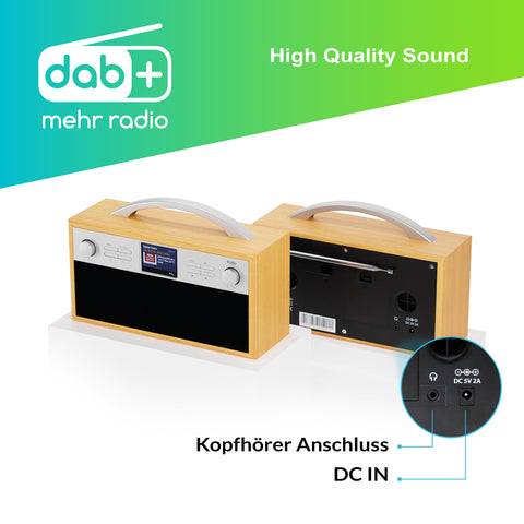 XORO DAB 250 IR DAB+/FM WLAN-Stereo-Internetradio 2,4" Farbdisplay 2x Stereo-Lautsprecher Spotify Connect Bluetooth 4.2