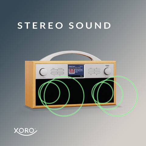 XORO DAB 250 IR DAB+/FM WLAN-Stereo-Internetradio 2,4" Farbdisplay 2x Stereo-Lautsprecher Spotify Connect Bluetooth 4.2