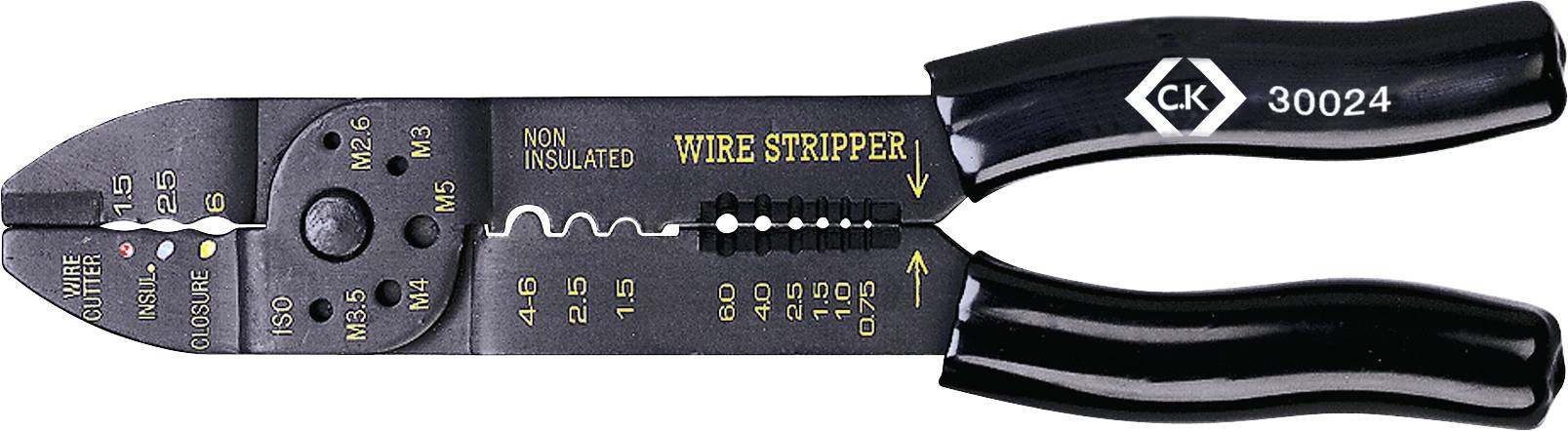 C.K 430024 Crimpzange Isolierte Kabelschuhe, Steckverbinder 1.5 bis 6 mm²