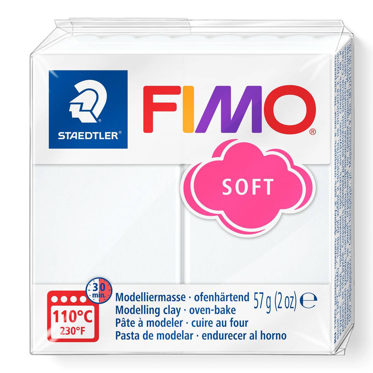 Staedtler FIMO 8020, Modellierton, Weiß, 1 Stück(e), 1 Farben, 110 °C, 30 min