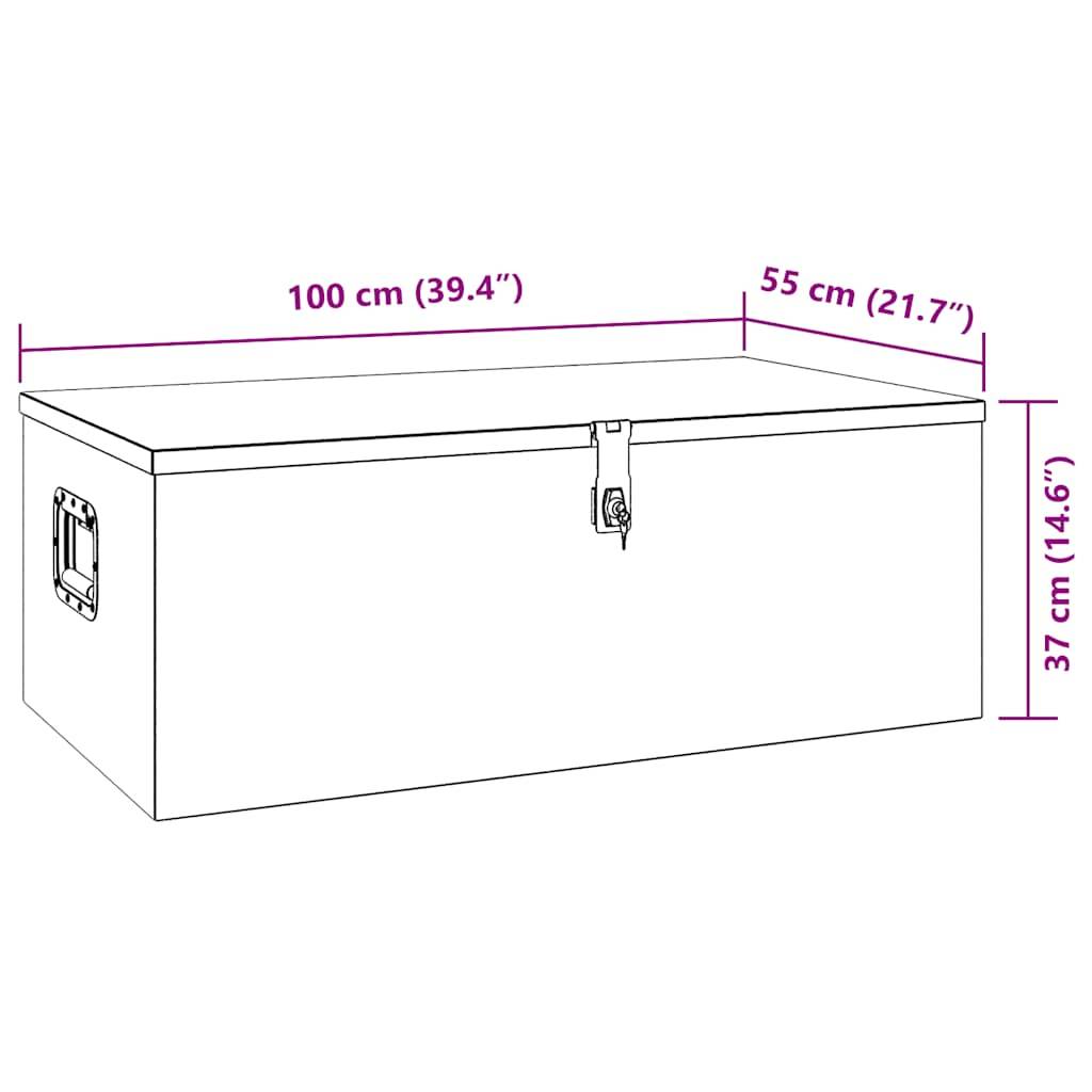 vidaXL Aufbewahrungsbox Silbern 100x55x37 cm Aluminium