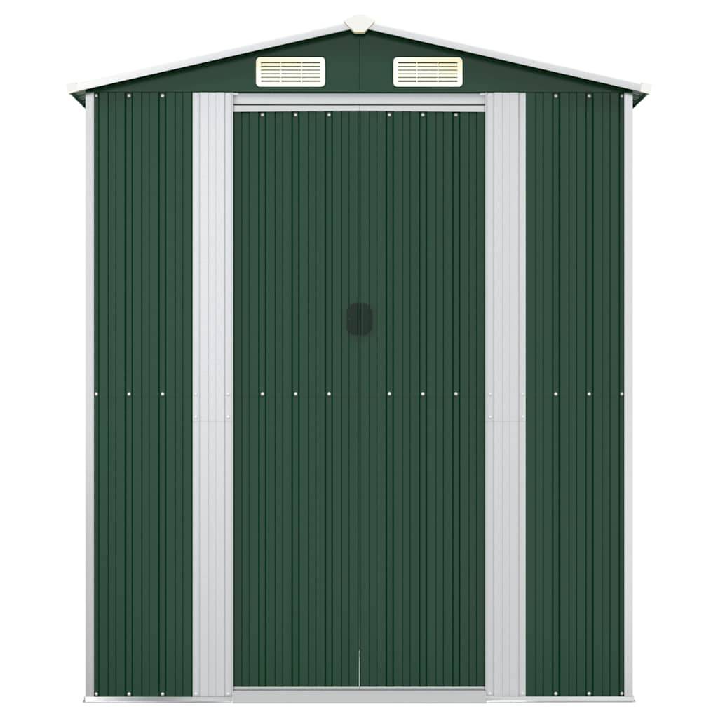 vidaXL Geräteschuppen Grün 192x108x223 cm Verzinkter Stahl