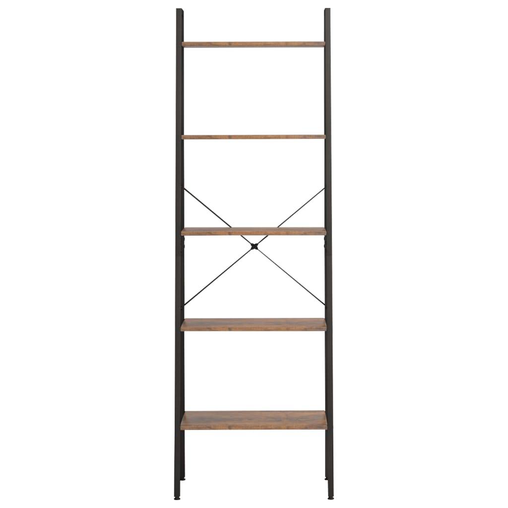 vidaXL Standregal mit 5 Böden Dunkelbraun und Schwarz 56x35x174 cm