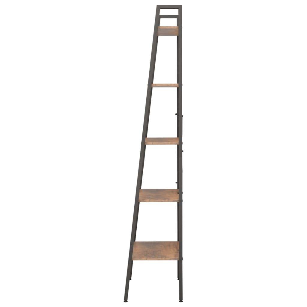 vidaXL Standregal mit 5 Böden Dunkelbraun und Schwarz 56x35x174 cm