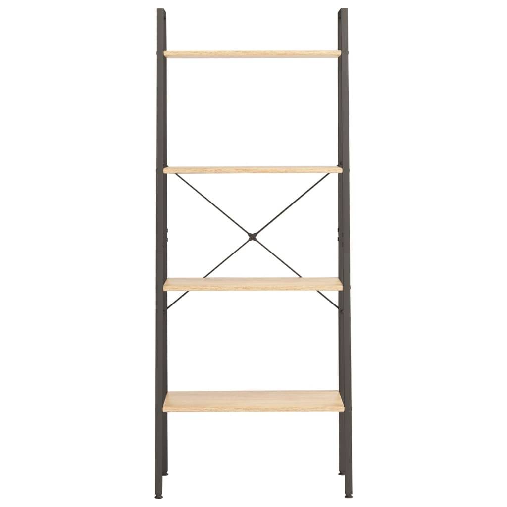 vidaXL Standregal 4 Böden Hellbraun und Schwarz 56x35x140 cm