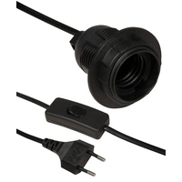 Euro-Netzkabel mit Schnurschalter und E27 Fassung, 3,5m, schwarz Euro-Netzkabel mit Schnurschalter und E27 Fassung, 3,5m, schwarz