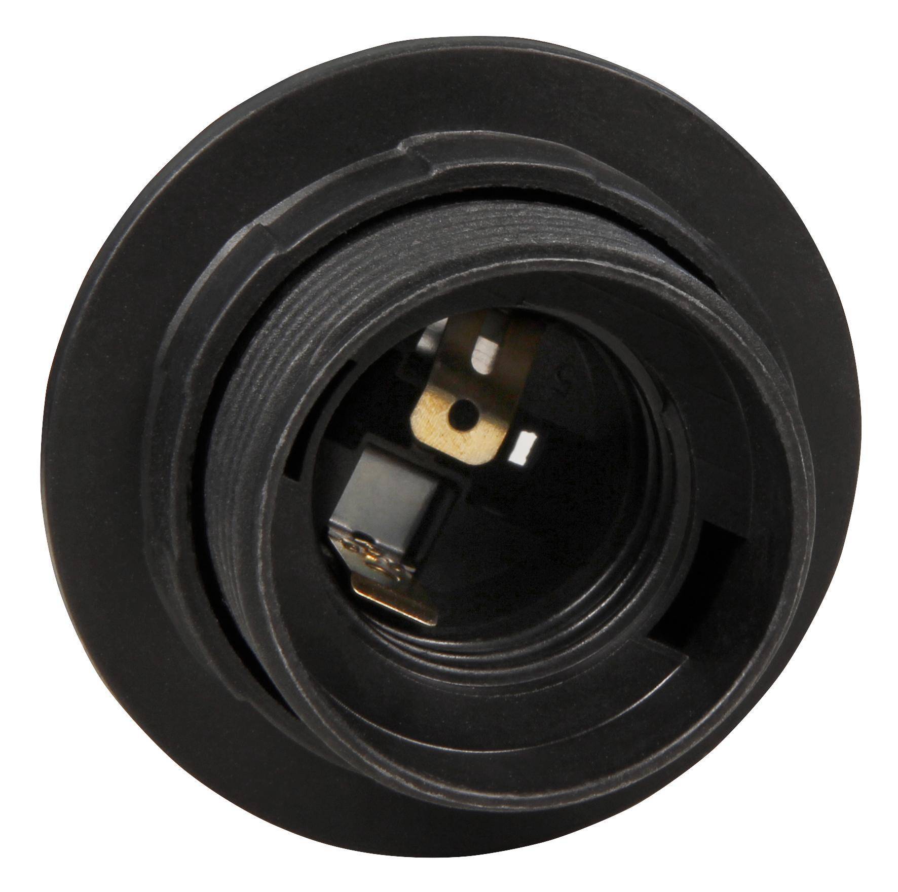 Euro-Netzkabel mit Schnurschalter und E27 Fassung, 3,5m, schwarz