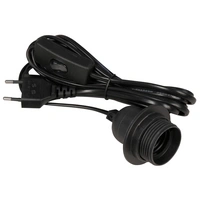 Euro-Netzkabel mit Schnurschalter und E27 Fassung, 3,5m, schwarz Euro-Netzkabel mit Schnurschalter und E27 Fassung, 3,5m, schwarz