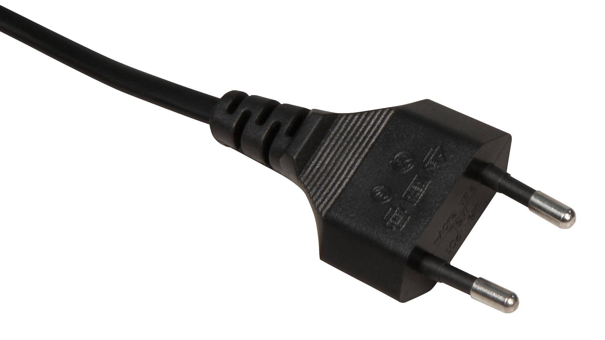 Euro-Netzkabel mit Schnurschalter und E14 Fassung, 3,5m, schwarz