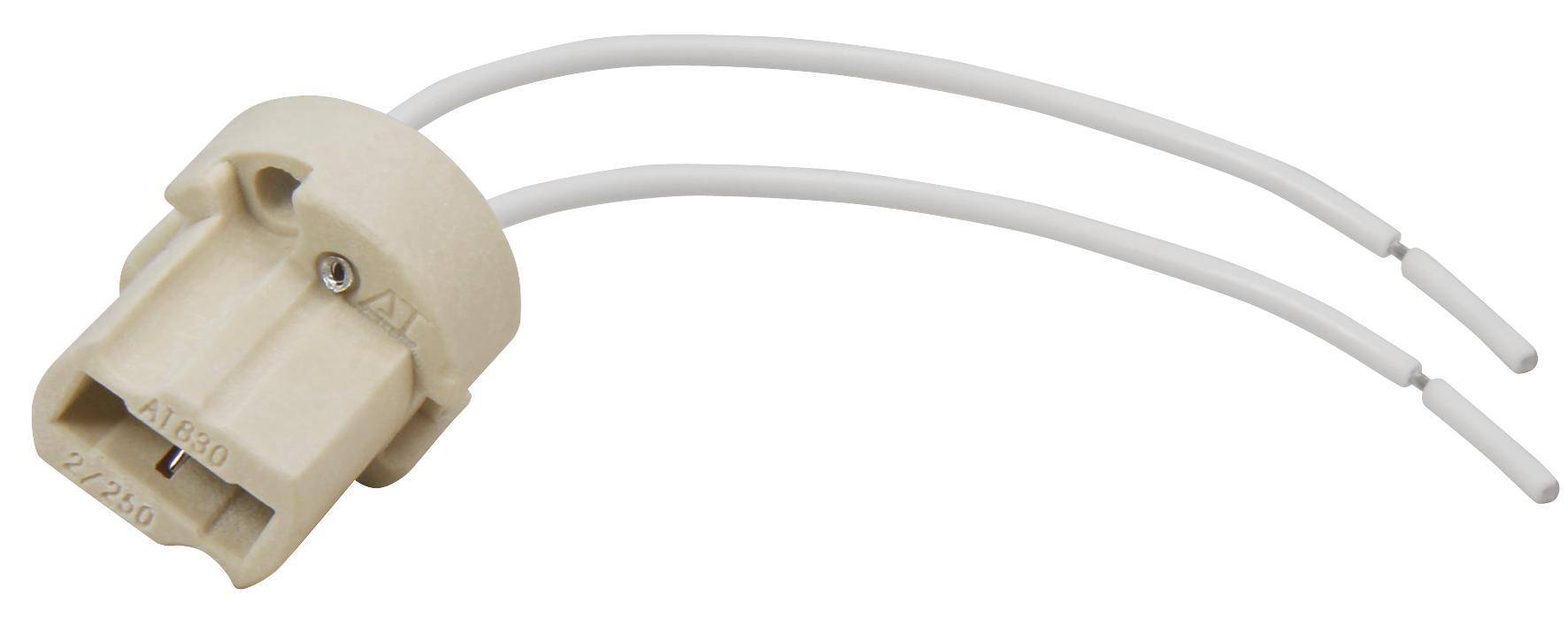 Lampenfassung, G9, rund, für Hochvoltlampen, max. 230V/75W, 11cm Kabel