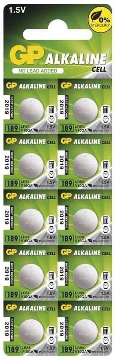 GP 050186AC10 10 GP Knopfzellen LR43 1,5 V