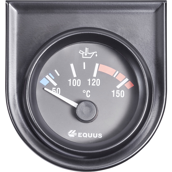 Equus 842109 Kfz Einbauinstrument Wasser-/Öltemperaturanzeige Messbereich 60 - 160°C Standart Gelb, Rot, Grün 52mm