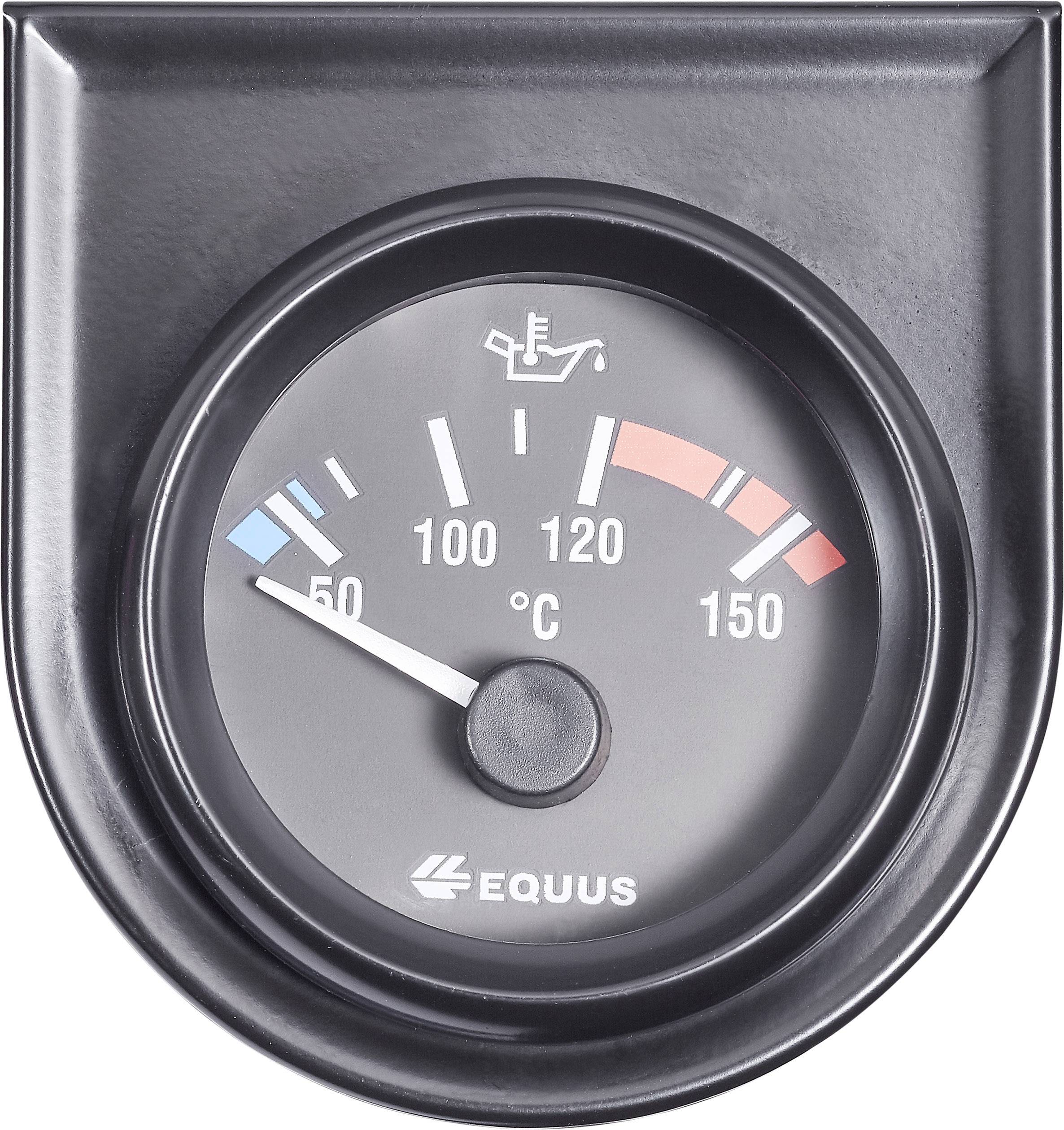 Equus 842109 Kfz Einbauinstrument Wasser-/Öltemperaturanzeige Messbereich 60 - 160°C Standart Gelb, Rot, Grün 52mm